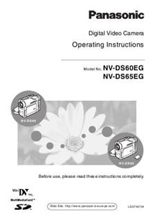Panasonic NV DS 65 manual. Camera Instructions.